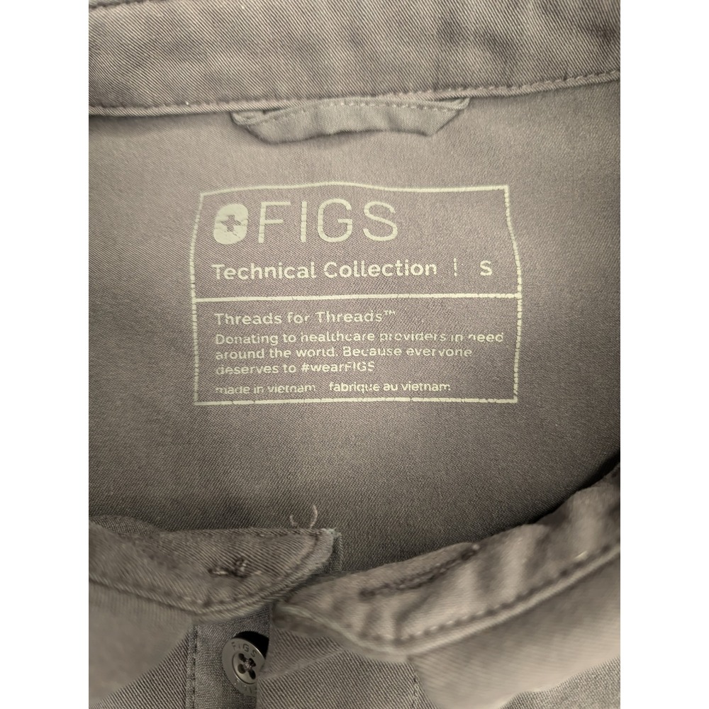 FIGS Technical Collection Polo Shirt Mens Small Gray‎ Short Sleeve - Picture 2 of 9